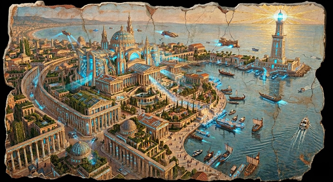 A futuristic vision of the ancient Library of Alexandria
